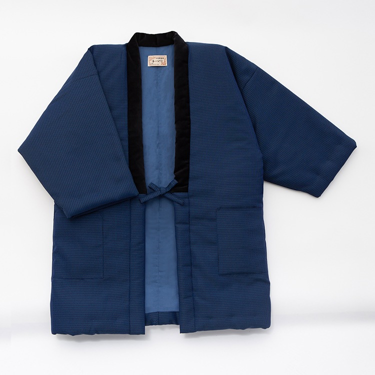 綿入れはんてん 男性用 長寿象徴の縁起が良い亀甲柄 大判(LL