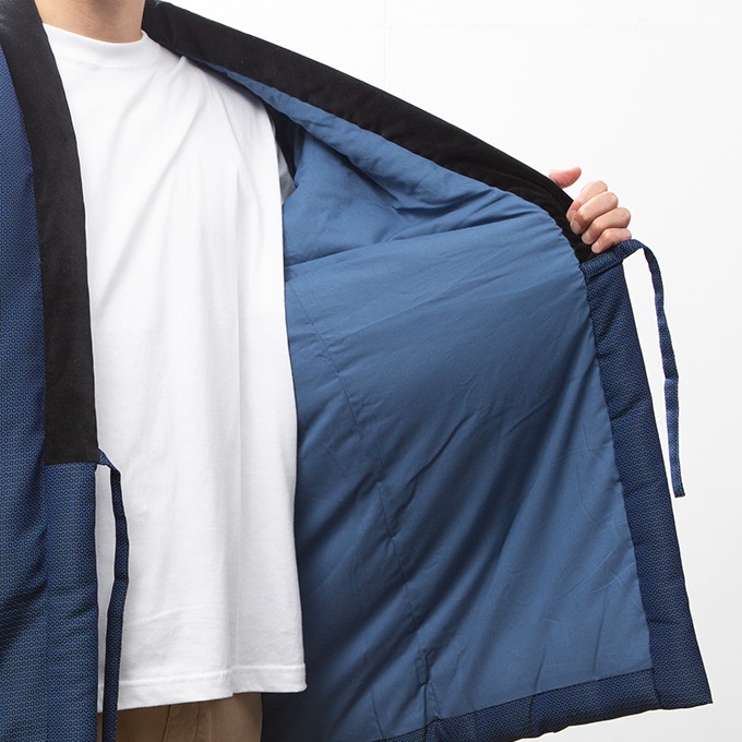 綿入れはんてん 男性用 長寿象徴の縁起が良い亀甲柄 大判(LL)サイズ プレゼント 日本製