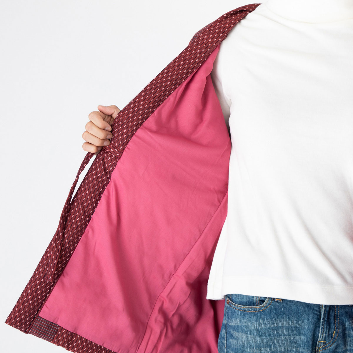 綿入れはんてん 女性用 ドビー織 あられ柄 フリーサイズ プレゼント 日本製