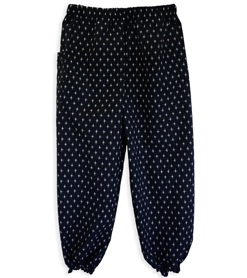 女性用ゆったりもんぺ ドビー織＜日本製久留米産ルーズフィットイージーパンツ＞