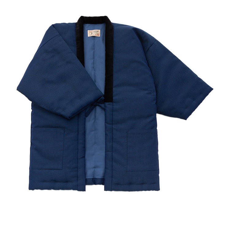 綿入れはんてん 男性用 長寿象徴の縁起が良い亀甲柄 フリーサイズ プレゼント 日本製