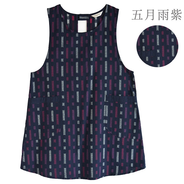 久留米織エプロン 割烹着 家事 久留米織 部屋着 炊事 喫茶店 制服 プレゼント 日本製