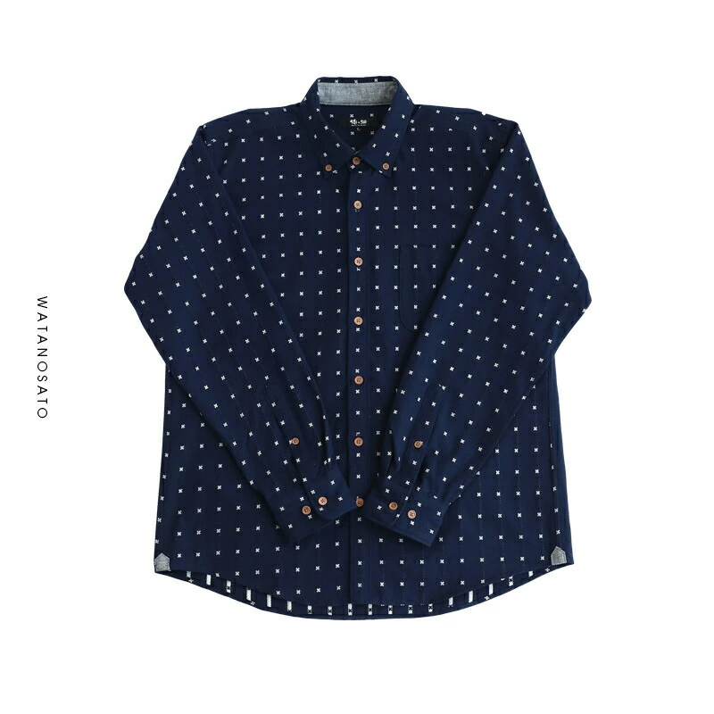 日本製 久留米織 長袖ボタンダウンシャツ