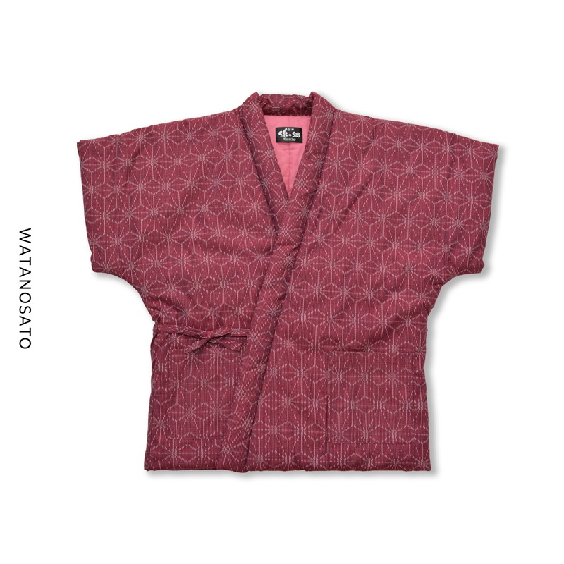 日本製 はんてん 女性用 麻の葉柄 前合わせ 奴型 久留米ドビー織 綿入りはんてん 敬老の日 プレゼント