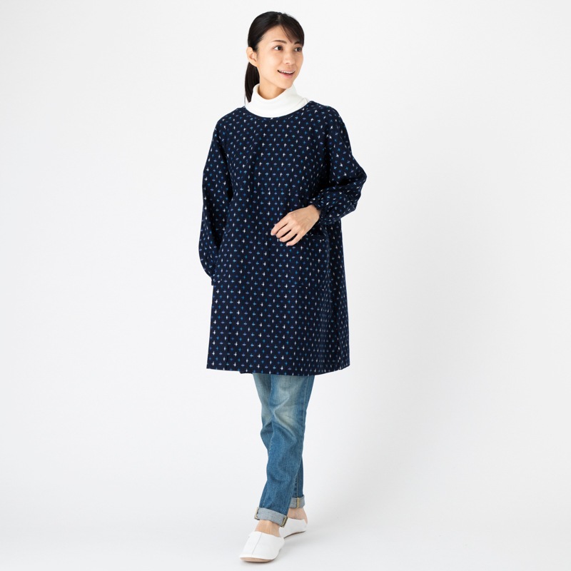 女性用裏開き割烹着 ドビー織＜日本製久留米産エプロン＞ プレゼント 贈り物 母の日 お義母さん