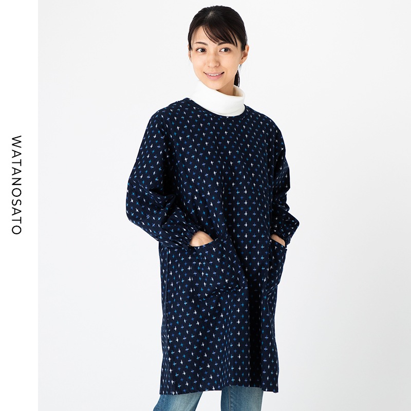女性用裏開き割烹着 ドビー織＜日本製久留米産エプロン＞ プレゼント 贈り物 母の日 お義母さん