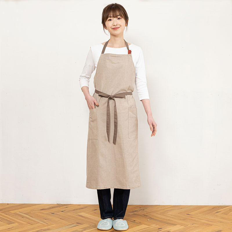 日本製 カフェスタイル エプロン 久留米織 レディース メンズ 男女兼用