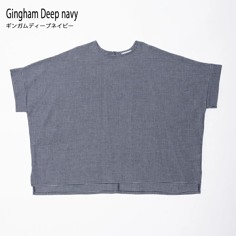 日本製 久留米ちぢみ織 ワイドチュニック レディース 綿100% 涼しい おしゃれ ナチュラル チュニック 大人 かわいい 可愛い 半袖 チェック 実用的 母の日 プレゼント 贈り物