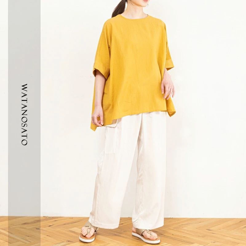 日本製 久留米ちぢみ織 ワイドチュニック レディース 綿100% 涼しい おしゃれ ナチュラル チュニック 大人 かわいい 可愛い 半袖 チェック 実用的 母の日 プレゼント 贈り物