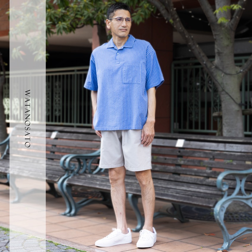 日本製 父の日ギフト プレゼント メンズ 本場 久留米織 ちぢみ織 ポロシャツ ポロ polo 半袖 ホームウェア ルームウェア おしゃれ 夏用 涼しい快適素材 実用的 綿100% 御祝い お礼 敬老の日 サイズ M L LL  XL