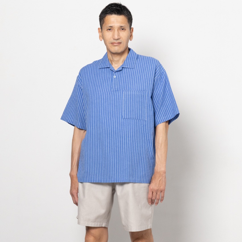 日本製 父の日ギフト プレゼント メンズ 本場 久留米織 ちぢみ織 ポロシャツ ポロ polo 半袖 ホームウェア ルームウェア おしゃれ 夏用 涼しい快適素材 実用的 綿100% 御祝い お礼 敬老の日 サイズ M L LL  XL