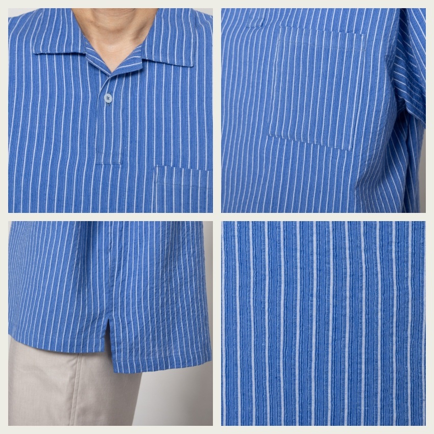 日本製 父の日ギフト プレゼント メンズ 本場 久留米織 ちぢみ織 ポロシャツ ポロ polo 半袖 ホームウェア ルームウェア おしゃれ 夏用 涼しい快適素材 実用的 綿100% 御祝い お礼 敬老の日 サイズ M L LL  XL