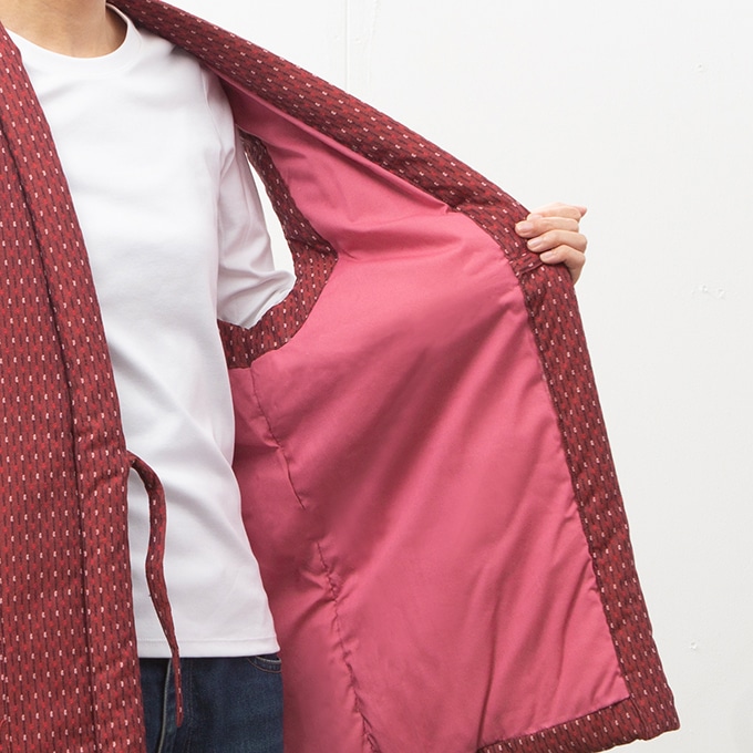 送料無料＞綿入れちゃんちゃんこ 男女兼用 ドビー織 あられ柄 ベスト