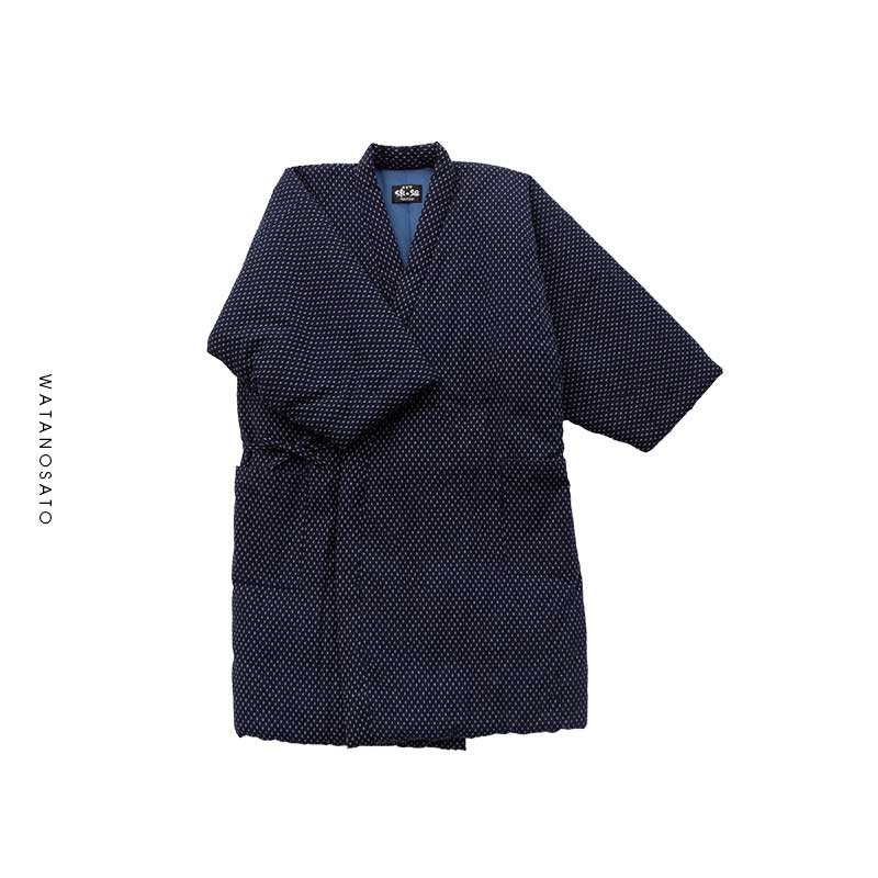 手詰め中綿前合わせロング丈はんてん ドビー織 男性用＜日本製久留米産＞ 敬老の日 プレゼント