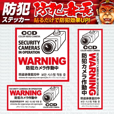 防犯ステッカー セキュリティステッカー 防犯カメラ作動中 OS-198