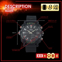アキバカムオリジナル Wi-Fi対応 フルハイビジョン腕時計型