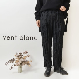 10%OFFクーポン＆ポイント5倍！【vent blanc ヴァンブラン】クリンクル ストレート パンツ (VBP213372)レディース 秋 冬 春 夏 オールシーズン ロング ウエストゴム ゆった