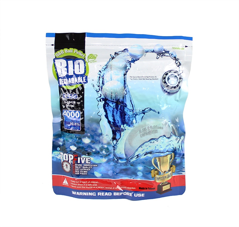G&G 精密バイオBB弾 白 0.25g 1Kg 4000発入(生分解性) | 消耗品