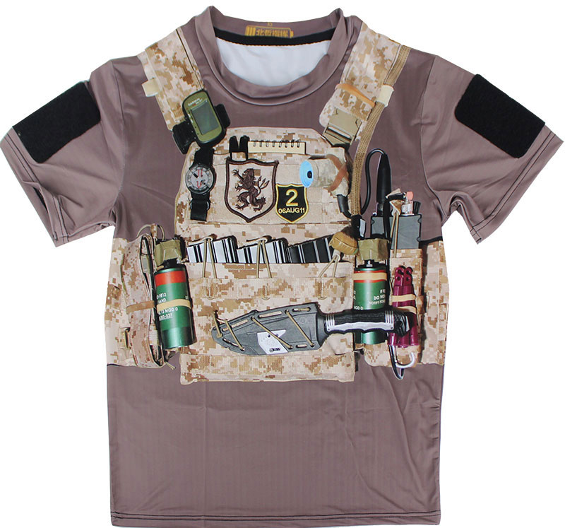 プレートキャリア プリントTシャツ AOR1/BROWN | サバゲー装備品