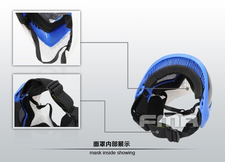 FMA ペイントボール用フルフェイスマスク RED/BLACK | ヘッドウェア