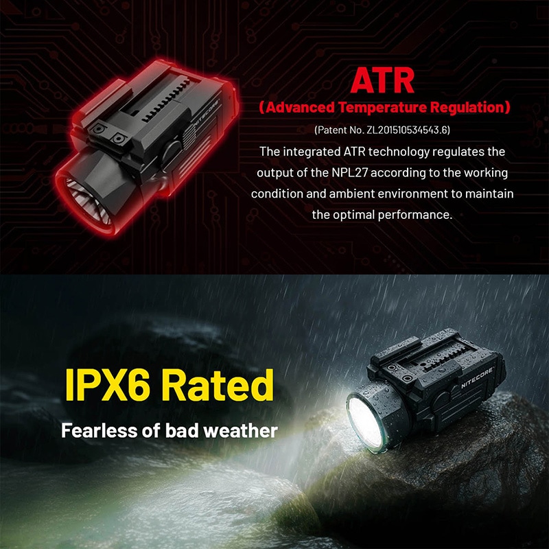 NITECORE(ナイトコア) NPL27 コンパクト ウェポンライト Black 最大650