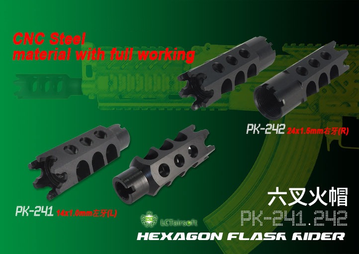 LCT Hexagon フラッシュハイダー(24.1x1.5mm R) | エアガンパーツ