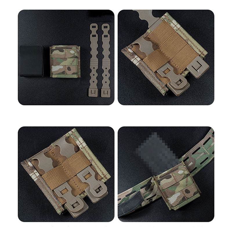実物 esstac 5.56 シングル+シングルピストル マグポーチ セット WoSporT esstacタイプ 5.56 シングルマガジンポーチ ショート BK