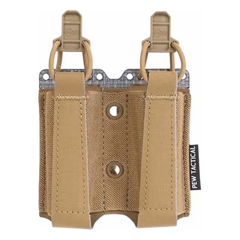 PEW Tactical エラスティック 9mm ダブル ピストルポーチ CoyoteBrown