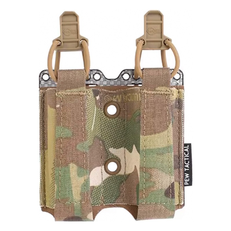 PEW Tactical エラスティック 9mm ダブル ピストルポーチ Multicam