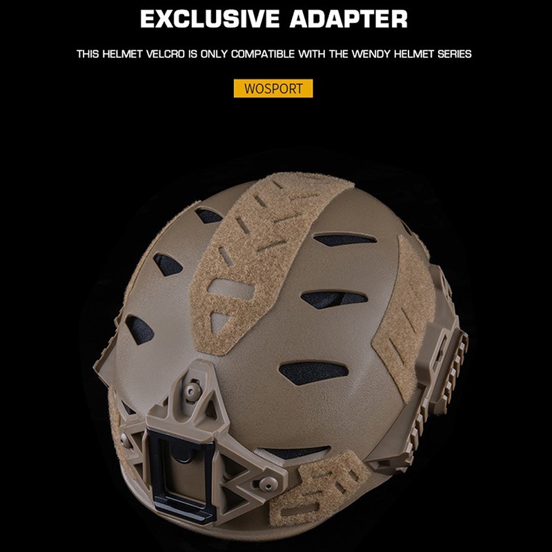 WoSporT Team Wendy Helmet用 軽量ベルクロセット Black | ヘッド