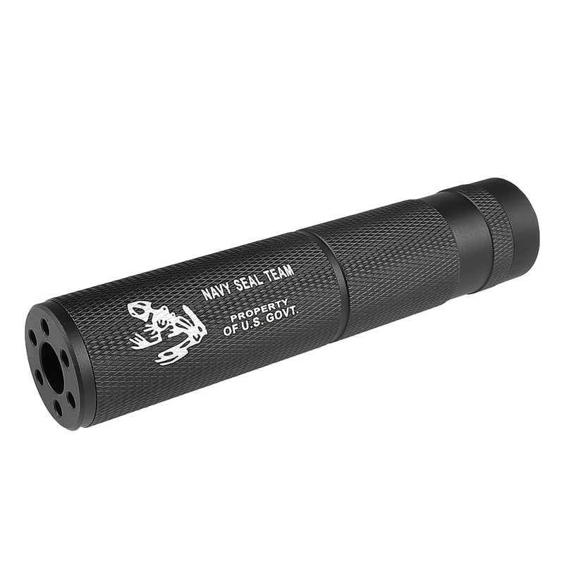 SAA Skull Frog チェッカーサイレンサー (Φ35×157mm/14mm逆ネジ) BK