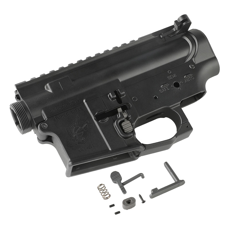 エアソフトガンパーツ 金属製 WELL PRO KAC タイプ KS-1 電動ガン メタル レシーバー セット Black