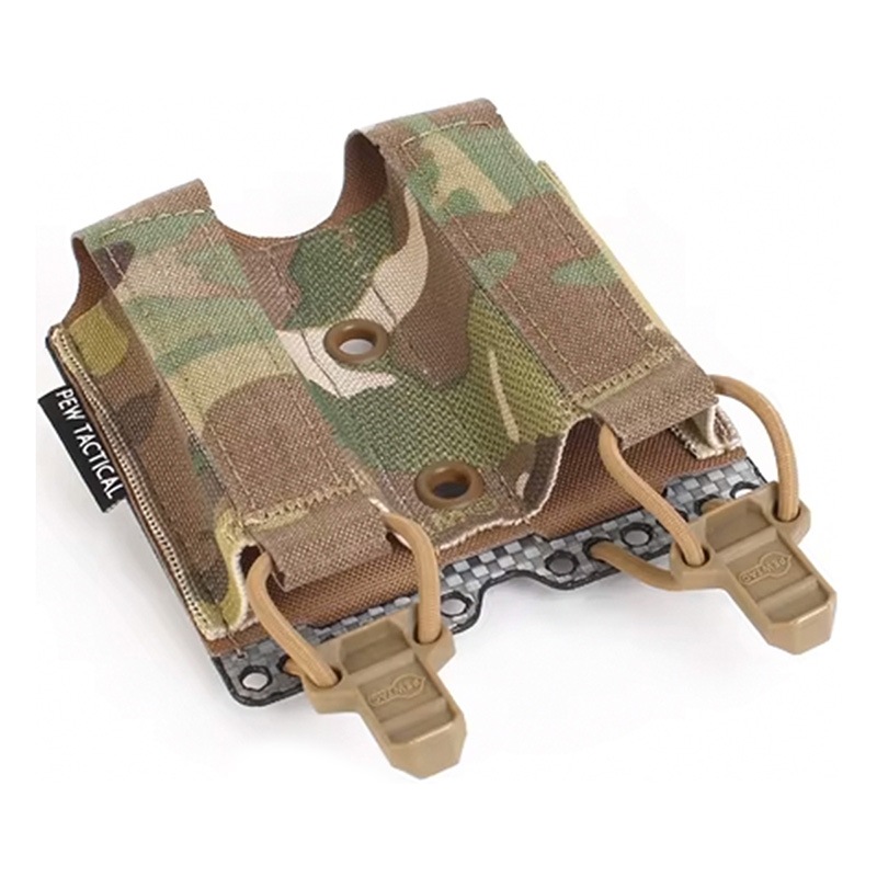 PEW Tactical エラスティック 9mm ダブル ピストルポーチ Woodland