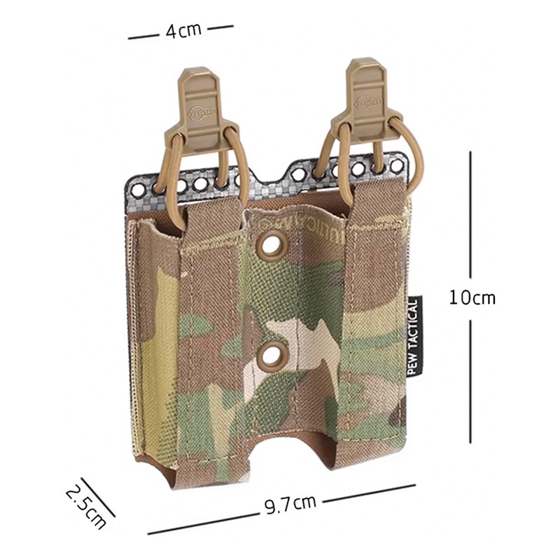 PEW Tactical エラスティック 9mm ダブル ピストルポーチ Woodland