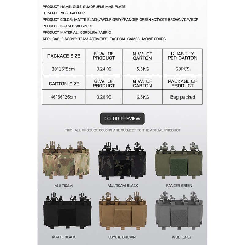 WoSporT VSスタイル QUAD 5.56プラカード GP RG | サバゲー装備品