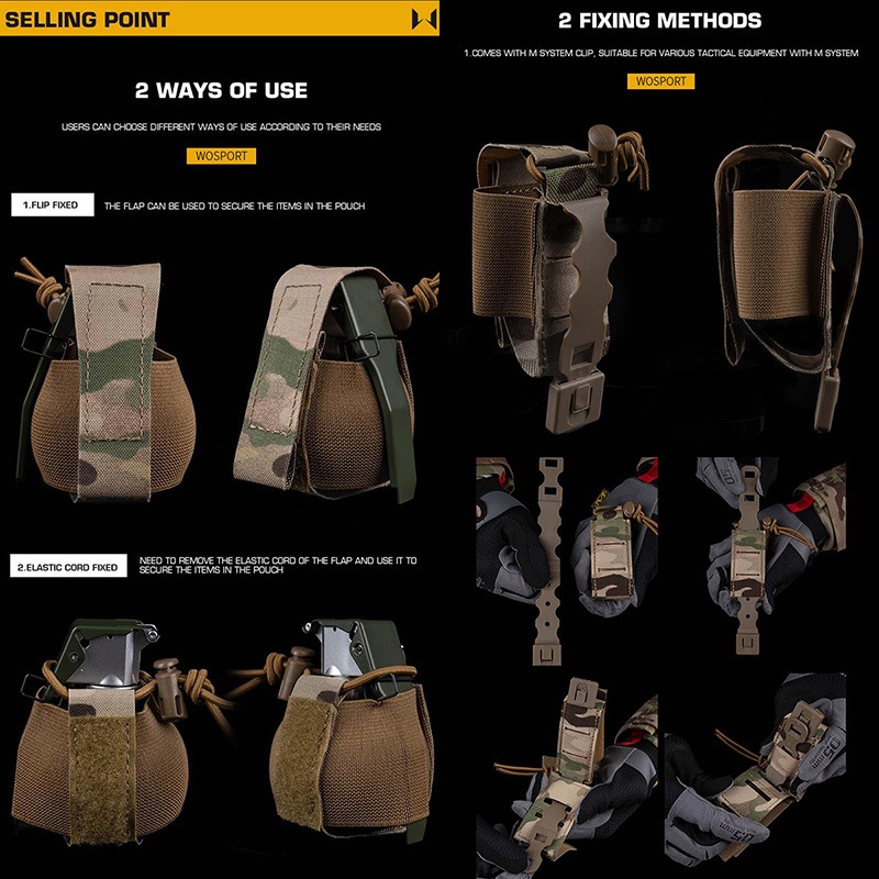 WoSporT UNOBTAINIUM GEARタイプ グレネード ポーチ MC M67グレネード