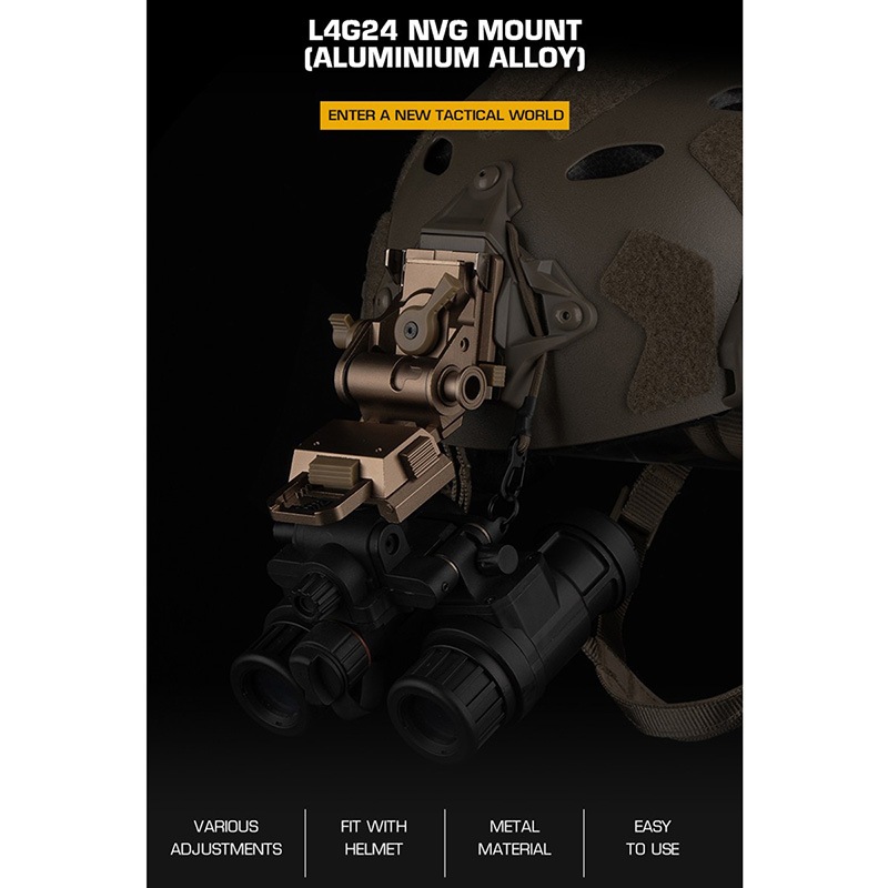 WoSporT WILCOXタイプ L4G24 NVG ナイトビジョン マウント BK | ヘッド