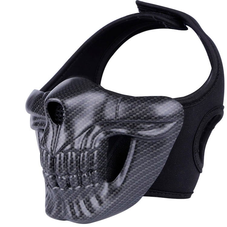 WoSporT スカル ハーフフェイスガード Carbon Fiber | ヘッドウェア