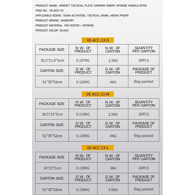 WoSporT SAPI カット ダミープレート 2pcs Lサイズ | サバゲー装備品