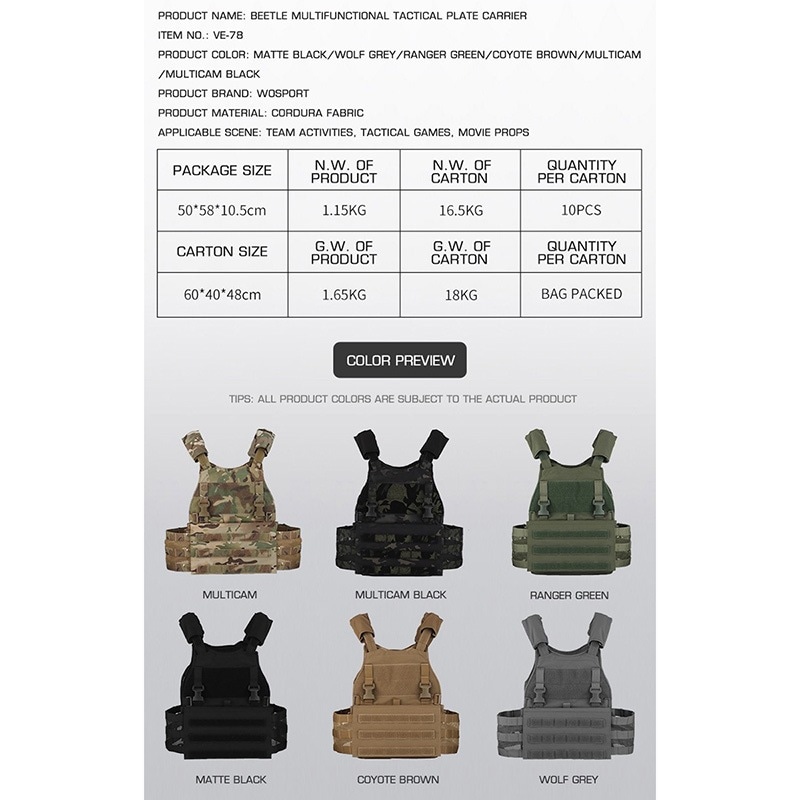 WoSporT VSスタイル SCARAB LTプレートキャリア+ジップオンバック