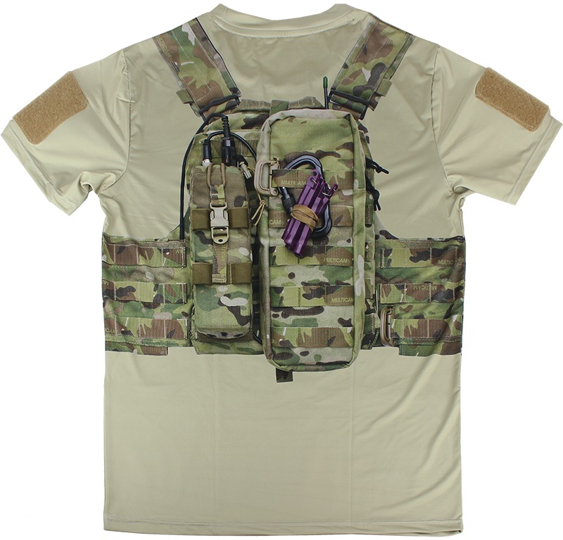 プレートキャリア プリントTシャツ MC マルチカム/KHAKI | サバゲー