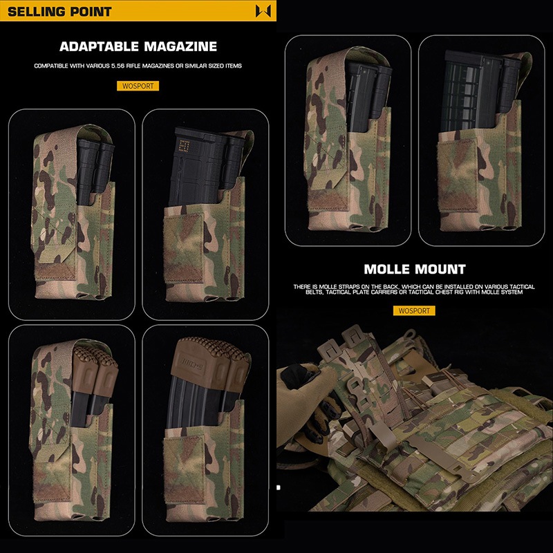 WoSporT esstacタイプ 5.56 リディッド ダブル マガジンポーチ MC