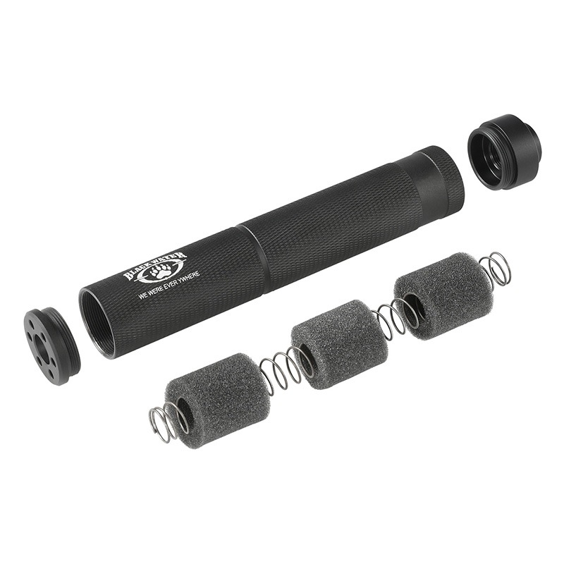 SAA BlackWater チェッカーサイレンサー (Φ35×190mm/14mm逆ネジ ) BK