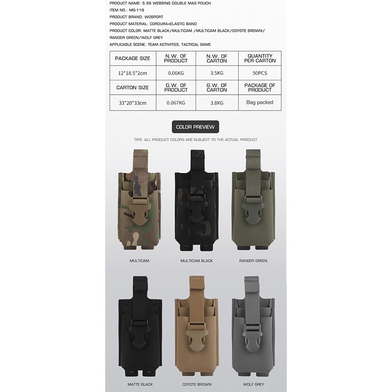 WoSporT esstacタイプ 5.56 リディッド ストラップ ダブル マガジン