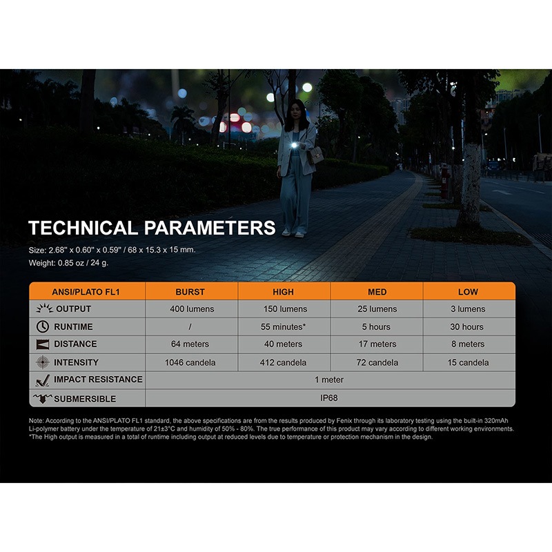 FENIX(ե˥å) E05R żߥ˥饤 Bronze 400롼/64mȼ Micro USB  ݡ֥饤 LED饤 