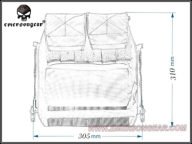 EMERSON CP AVS/JPC2.0/CPC用ジッパーバックパックパネル MC
