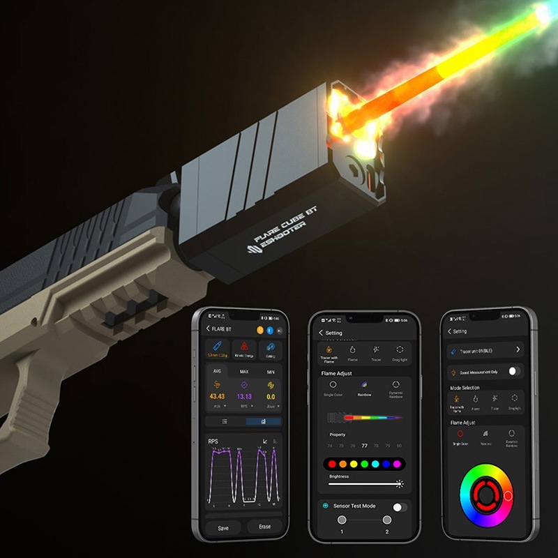 Eshooter FLAREキューブ BT 弾速計一体型 レインボートレーサー(マズル