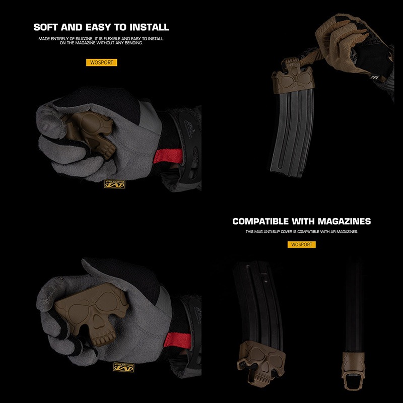 WoSporT シリコン製スカルスタイル マガジン バンパー 3個 セット M4