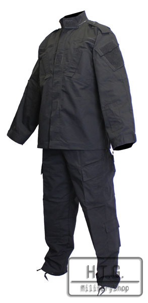 迷彩服 BDU ブラック 上下セット ブーニーハット付属 三点セット SWAT