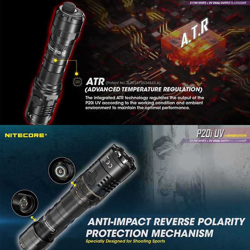 Pセール】NITECORE(ナイトコア) P20i UV ホワイト＋UV デュアル出力
